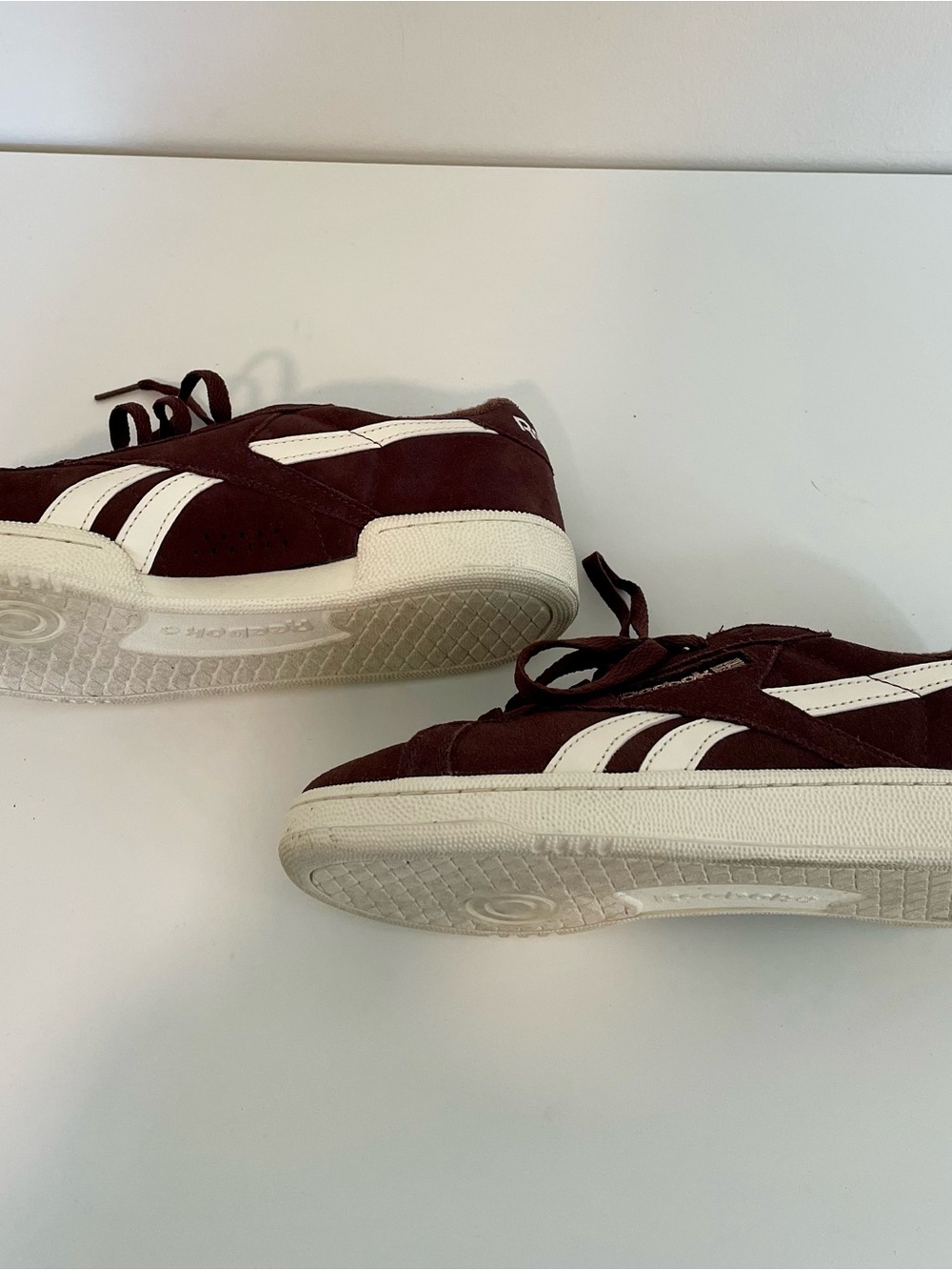 Reebok Brown Suede Low-Top Sneaker with White Stripes (club C Grounds) - Picture 6 of 8